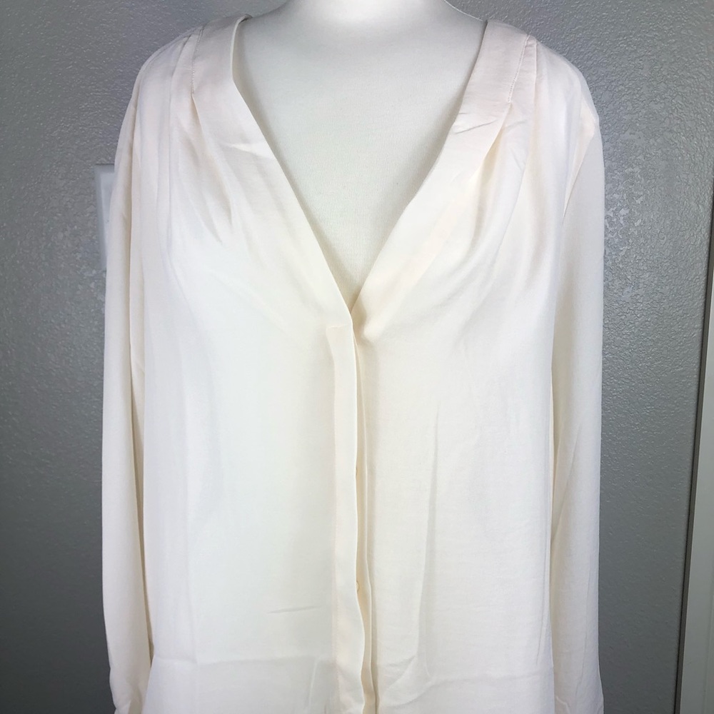 NWT H&M Chiffon Blouse 8 Natural Off White